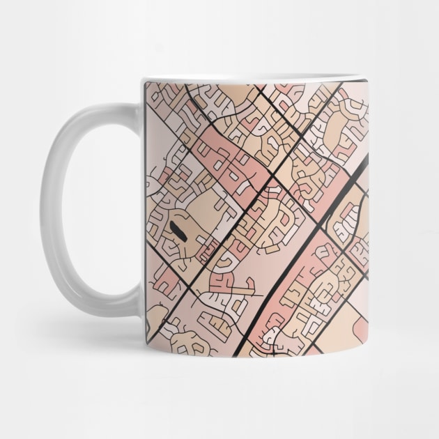 Mississauga Map Pattern in Soft Pink Pastels by PatternMaps